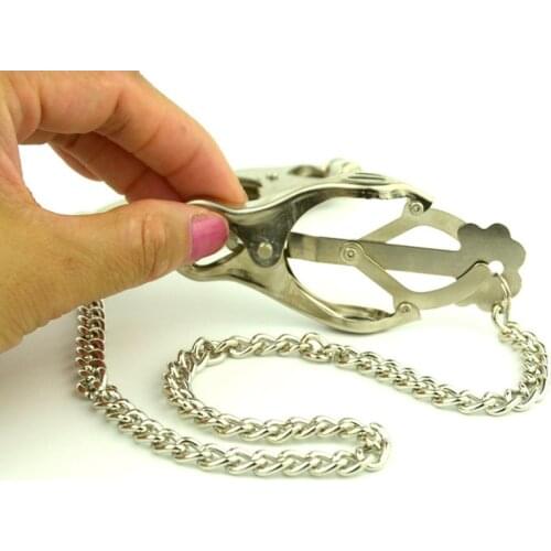 Sex Products Stainless Steel Nipple Clamps with Chain Stainless Steel Breast Nipple Clips bdsm Adult Games Sex Toys for Couples