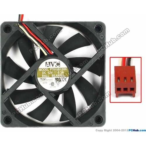 AVC F7015B12HN Server Cooling Fan DC 12V 0.3A 70x70x15mm 3-wire