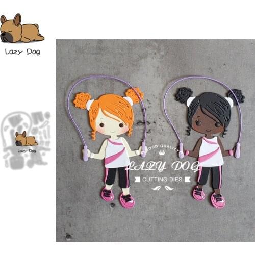 Skipping rope Sport Girl Metal Cutting Dies Scrapbooking Stencil DIY Mold Craft Embossing Die Cuts Card Making New Dies For 2021