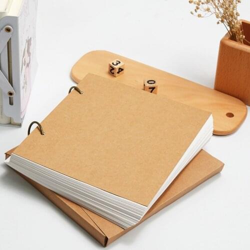 1pcs Thicken 200 Page Sketch Book Leather Blank Square A4 Graffiti Sketch Paper White Sketch Book Sketch Book