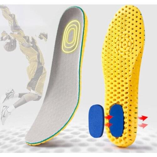 2 Pairs Pack Sport Shock-Absorbing Insole Deodorant Breathable Elastic Insole For Men Women Sneaker Accessories Thicken Shoe Pad
