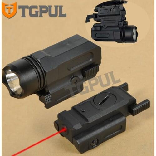 TGPUL Red Dot Laser Sight Tactical Airsoft Handgun Flashlight Combo LED Tactical Gun Torch for 20mm Rail Glock 17 19 18C 24 P226