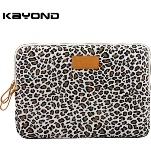 Canvas Fabric Yellow Leopard Laptop Sleeve Case Cover 8" to 15 inch Superior Protection Laptop Sleeve Case Bag