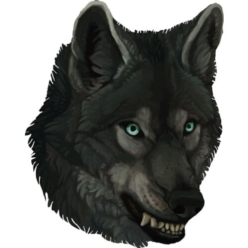 JuYouHui Exterior Accessories Decal Beautiful Wolf Head Car Stickers Waterproof Sunscreen Bumper Boot Decals PVC 15cm