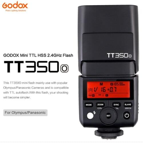 Godox Speedlite TT350O TTL Camera Flash Speedlite 1 / 8000s HSS GN36 For Olympus/Panasonic Mirrorless DSLR Camera