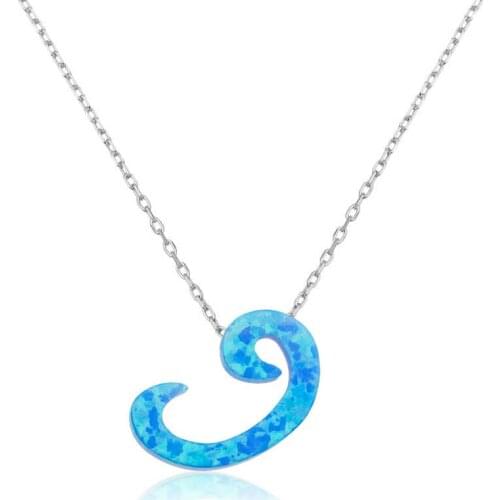 Sterling silver Opal Gemstone Vav Lady Necklace