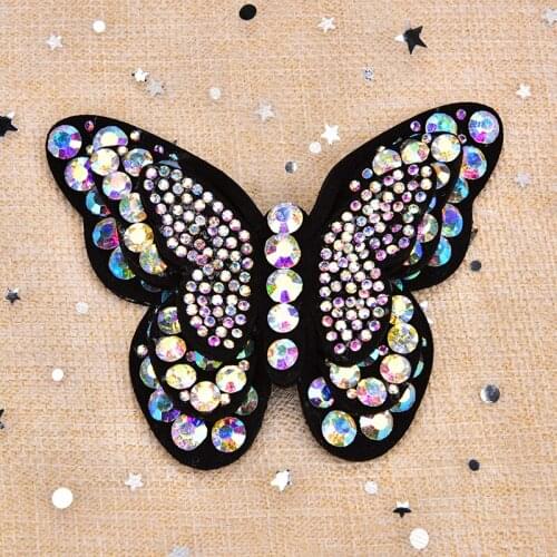 2pcs/lot AB Crystal Rhinestone Applique Embroidery Pearls Flatback Sew On For Wedding Dress Decoration Belt Shoes Clothes DIY