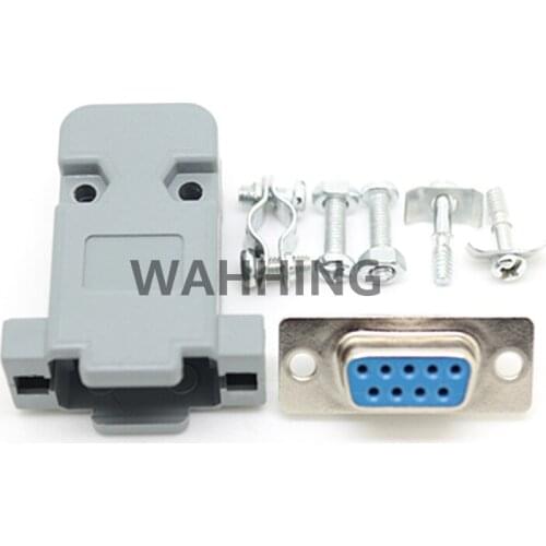 4 Set RS232 serial port connector DB9 female socket Plug connector 9 Pin copper RS232 COM adapter with Plastic Case DIY HY577