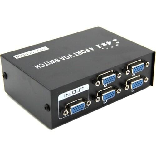 4 Ports Play VGA USB 2.0 Stable KVM Switch VGA TV Projector Metal Hub Sharing Selector For Computer