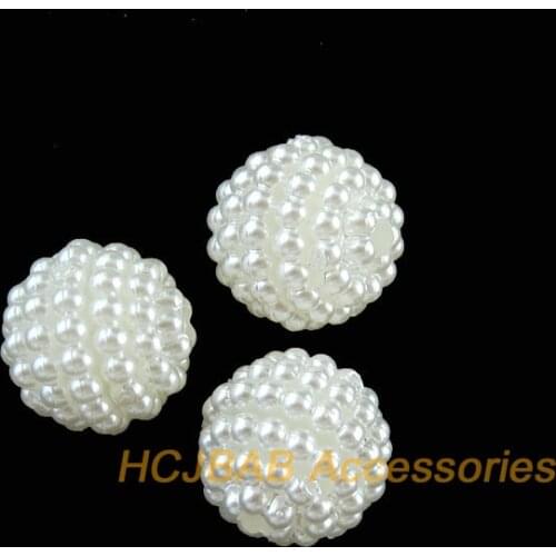 70 New Waxberry Ball Charms Acrylic Round Spacer Beads White 10mm