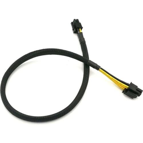 Angitu Black Sleeved PCI-E 6Pin to CPU ATX 8Pin 4+4Pin Power Adapter Cable