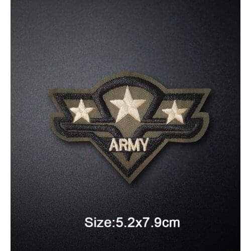 ARMY Size:5.2x7.9cm DIY Patches Cloth Patch Embroidered Cute Badges Hippie Iron On Cartoon Patches For Clothes Sticker
