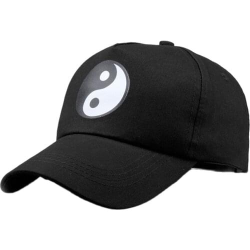 Asian Ancient Style Tai Chi Black and White Circle Printing Unisex Outdoor Baseball Cap Sun Protection Snapback Hat Cool Q166