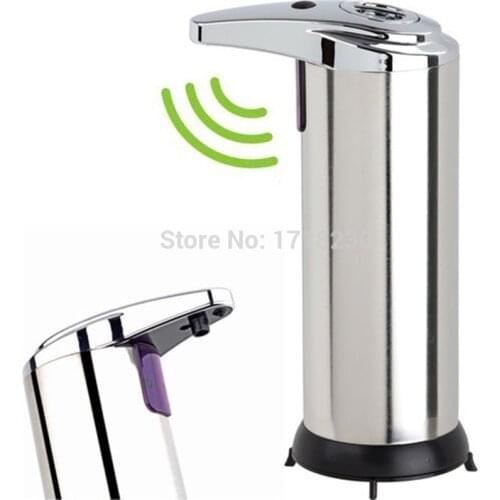Free Shipping ! Hands Free Motion Activated IR Sensor Automatic Touchless Soap Dispenser Stainless Steel Hi-Q
