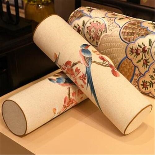 Free Shipping Round Sofa Bed Throw Home Pillow Whole Cushion With Inner Zipper Embroidery Bloster Chair Mat Decorative