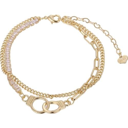 ONYSS Bracelet on the hand Anklets For Women Jewelry Ankle Bracelets Chain 14K Gold Plating CZ Rhinestone Bracelet
