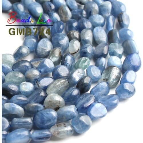 6-8MM Irregular Shape Natural Genuine Blue Kyanite Stone Loose Spacer Beads For Jewelry Making DIY Bracelet Necklace 15 Inches