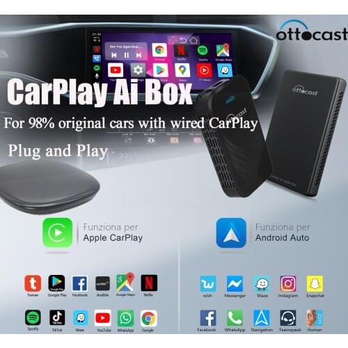 OTTOCAST U2-Smart Wireless CarPlay Adapter CarPlay AI BOX 4+32G For Mercedes-Benz Audi BMW and various brands for Neflix Youtube