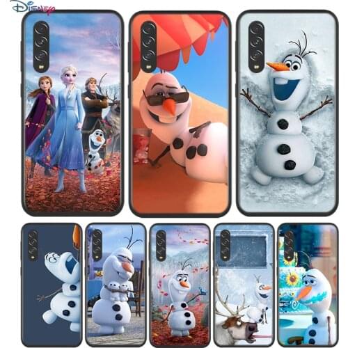 Black Soft Olaf Snowman Frozen For Samsung Galaxy A90 A80 A70 A70S A60 A50 A40 A30 A30S A20S A20E A10 A10E Phone Case