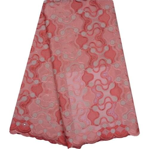 Hot Sale African Swiss Voile Dry Cotton Lace High Quality Swiss Voile Lace In Switzerland Nigerian Cotton Lace With Stones S1127