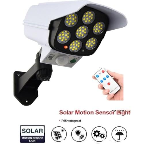 Remote Solar motion sensor lamp Dummy Powered Camera High Simulation Fake Camera Flashing Led Red Light Home Security Camera Mon