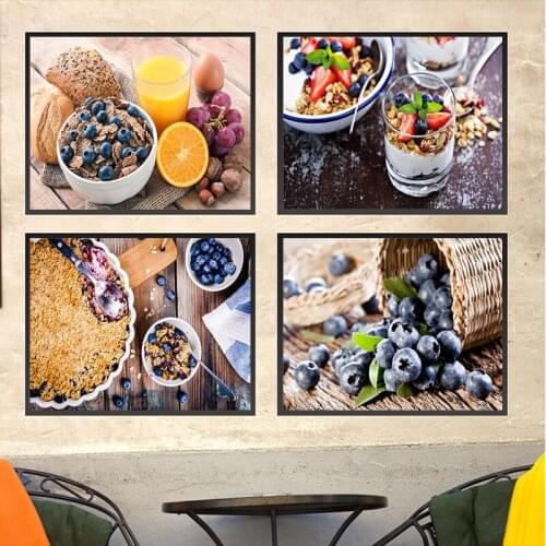 Blueberry Juice Jam Canvas Painting Poster For Living Room Deliciou Fruit And Food Wall Art Home Decor Modern HD Printed Picture