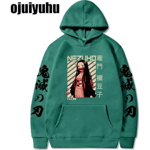 Kawaii Japanese Anime Demon Slayer Hoodies Women Harajuku Cartoon Kimetsu No Yaiba Graphic Hoody Korean Style Sweatshirts Female