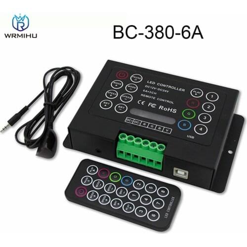 DC12V-24V Controller BC-380-6A 6A*3CH DIY Constant Voltage Lamp Tape Dimmer With Wireless IR Remote For 5050 RGB LED Strip Light