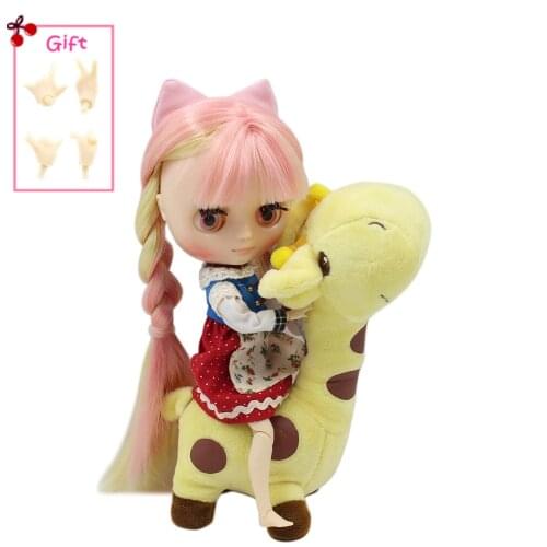 ICY DBS Middie Blyth doll Series No.210BL6022/0828 Joint body Pink mix yellow hair natural skin 1/8 BJD