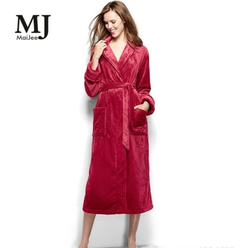 MJ177A Thickening Flannel Robe Sexy Gowns For Women Bathrobes Peignoir Femme Robes For Women Bathrobe Dressing Soie Albornoz