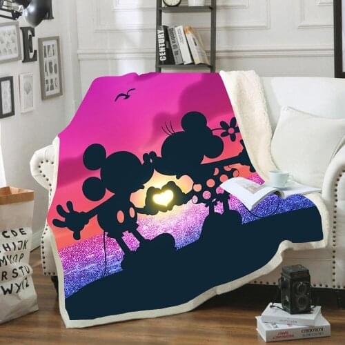Cartoon Mickey Minnie Mouse Double Thickened Super Soft Blanket Throws on Bed/Crib/Couch 150x200CM Baby Girls Boys Kids Gift