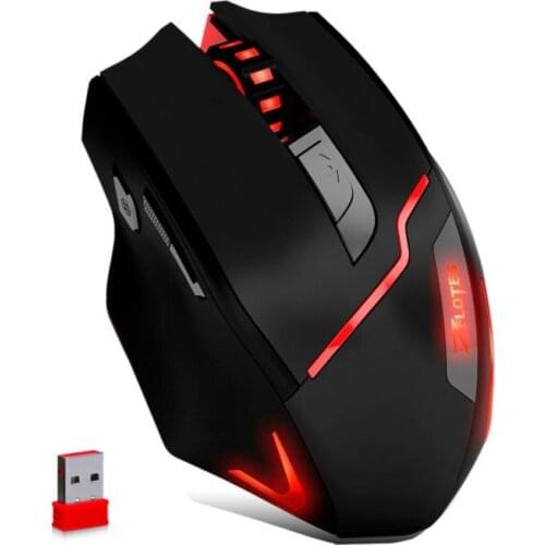 Mouse Raton Professional ZELOTES Gaming Mouse 3200DPI Wired/Wireless adjustable DPI LED Light Rechargeable computer mouse 18Aug3