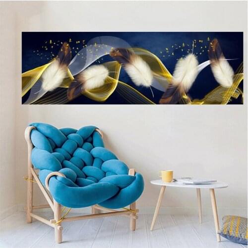 5d Large Diy diamond painting modern abstract feather full square round drill diamond embroidery kit wedding decorationsZP-602