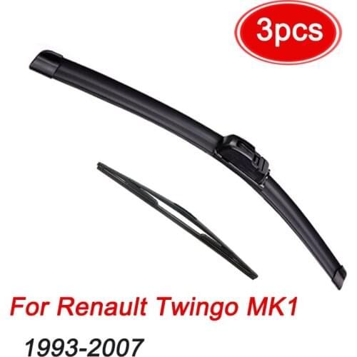 MIDOON Wiper Front & Rear Wiper Blades Set Kit For Renault Twingo MK1 1993 - 2007 Windshield Windscreen Window 26"+12"