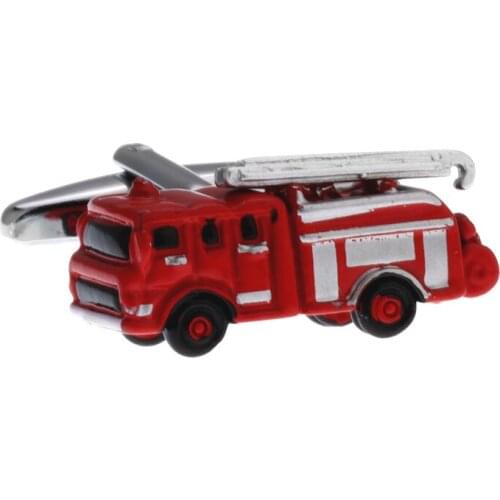 New Fashion Copper Red Fire Truck Car Cufflinks Fun French Cuff Nails Mens Gift Cufflinks High Quality Men Accessories