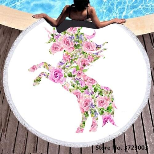 New Moon Unicorn Microfiber Bath Towel Large Towel Beach Towel Round Beach Towel Man Swimming Yoga Travel Bath Towels