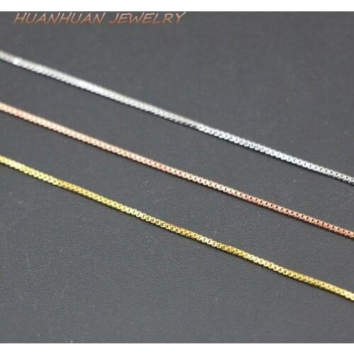 New Trendy 3 Colors Snake Chain For Women High Quality Copper Stainless Steel Chains Necklace 1mm Charms Jewelry 18inch B3379