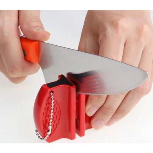 Portable Mini kitchen Knife Sharpener Kitchen Accessories Creative Butterfly Type Whetstone Two-stage Camping Knife Sharpener