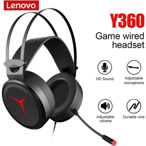 For Lenovo Star Y360 Wired Headset 7.1 Surround Sound 50mm Driver USB Over Ear Gamer PC Over-the-ear Headphone with Microphone