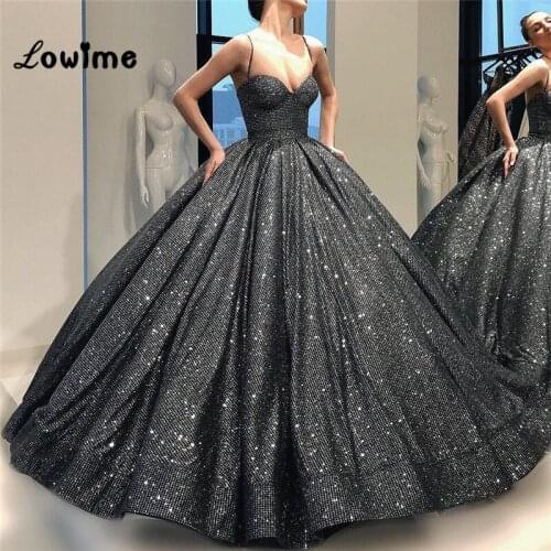 Puffy Spaghetti Straps Evening Dress 2018 New Arrival Unique Fabric Ball Gown Prom Dresses Arabic Middle East Women Party Gowns