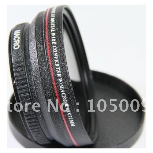 0.45x 72mm Wide Angle with Macro Conversion LENS for 72 mm canon nikon pentax fuji olympus black