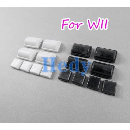 1set Replacement 8 in 1 White Black Silicon non-slip Rubber Feet Cover Set for Nintendo WII Console nonslip Dust Cover