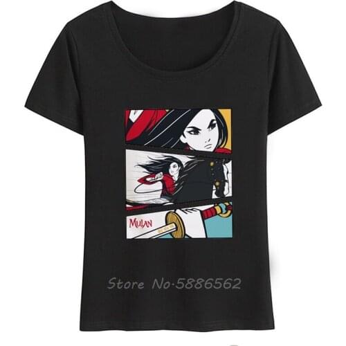 Watercolor Fierce Fearless Mulan Funny T Shirt Women Summer New White Casual Short Sleeve Tshirt Femme Kawaii Streetwear t-shirt