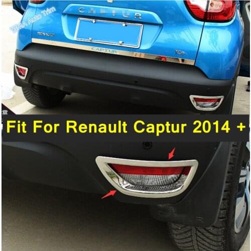 Lapetus Auto Styling Rear Fog Lamp Foglights Lights Cover Trim 2PCs For Renault Captur 2014 2015 2016 ABS Exterior Accessories