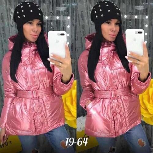 Liva girl 2019 Womens Down Jacket Winter Glossy Plus Size Hooded Parka Outwear Down Padded Coats Female