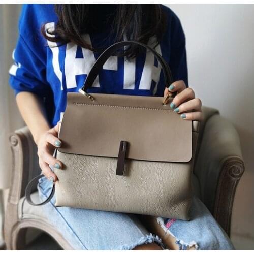 Ladies Casual Tote 100% Genuine Leather Luxury Handbags Women Shoulder Bags Designer Female Messenger Crossbody Fashion Purse