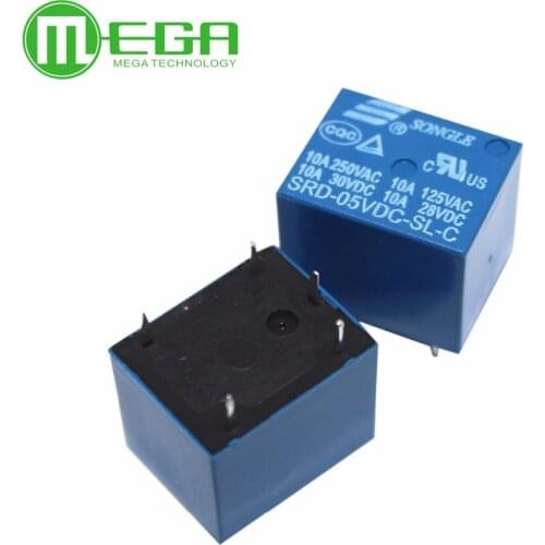 20pcs 5V DC SONGLE Power Relay SRD-05VDC-SL-C PCB Type Automation Kits