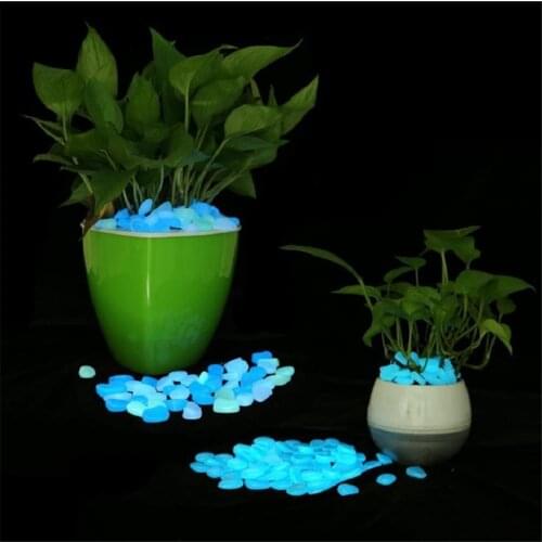 50PCS Luminous Stone Fish Tank Garden Decoration Fluorescent Stone Footpath Lawn Courtyard Walkway Pebbles Glowing in the Dark