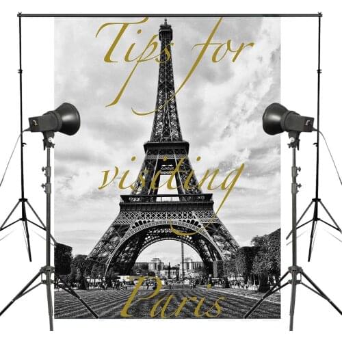 5x7ft Paris Eiffel Leaning Tower Backdrop Photography Background Wall White Black Photo Studio Props Wall Photography Backdrop