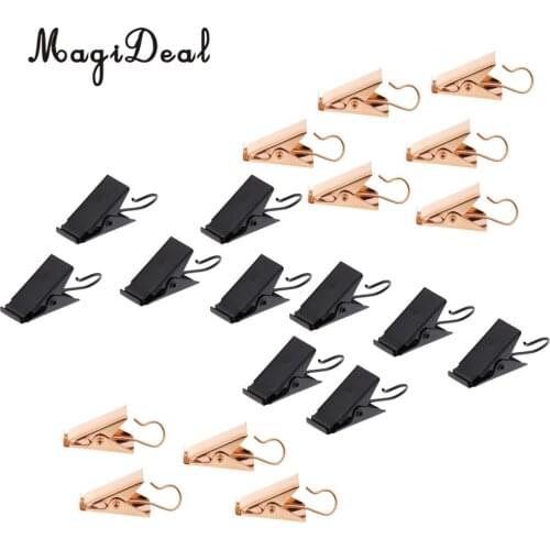 60Pcs Heavy Duty Window Curtain Clips with Hook Clamps Hanger Hanging Clips Gold+Black